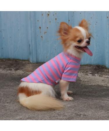 LOPHIPETS 100% Cotton Striped Dog Tee Shirt | Small Dogs Chihuahua Puppy Clothes | Tank Tee-Purple and Pink Strips | L Large 6.5-10 lbs - Buy Online on GoSupps.com