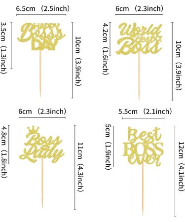 Keaziu 36PCS Happy Boss's Day Cupcake Toppers Boss Lady Women Gentleman Office Decoration Happy Boss Day Party Decorations Boss Day Decorations Birthday Party Decorations Supplies Gold - Buy Online on GoSupps.com