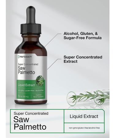 Saw Palmetto Liquid Extract 2 Oz - Alcohol Free Vegetarian Non-GMO Herb Supplement by Horbaach - Buy Online on GoSupps.com