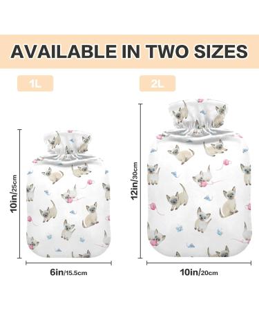 2L Siamese Cat Hot Water Bottle with Lid - Pain Relief & Winter Hand Feet Warmer - Buy Online on GoSupps.com