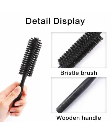 Wild Boar Bristle Hair Brush - Mini Round Blow-Dry Roller with Wooden Handle | Curling & Beard Brush for Men & Women - Buy Online on GoSupps.com