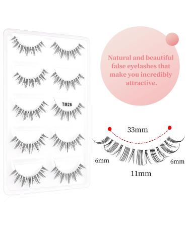 5 Pairs Natural Wispy False Eyelashes - Reusable & Easy to Apply | Natural Look (TM26) - Buy Online on GoSupps.com
