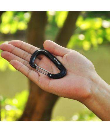 Brotree Carabiner Hooks - 1200kg Heavy-Duty Screw Lock Perfect for Hiking Camping & Fishing - 2 Black Wire Gate Key Rings - Buy Online on GoSupps.com