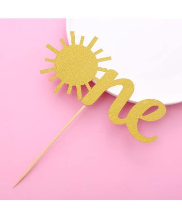 Cake Topper For Baby 1st Birthday - Single-sided Gold Glitter Sunshine One Birthday Cake Smash Topper Baby First Anniversary Shower Party Topper Photo Booth Props (gold18) - Buy Online on GoSupps.com