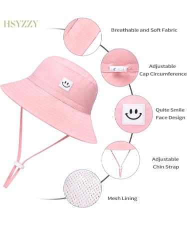 HSYZZY Baby Sun Hat UPF 50+ Smile Face Toddler Beach Bucket Hat for 2-4 Years Pink - Buy Online on GoSupps.com