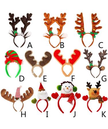 amangul Christmas Headband Reindeer Antler Santa Snowman Hair Hoop Holiday Headpiece(A) - Buy Online on GoSupps.com