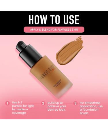 Frankie Rose Cosmetics Matte Perfection Foundation Makeup Long-Lasting Hydrating Foundation for Semi-Matte Finish - Foundation Full Coverage for All Skin Types - (Latte) 1.0 US fl oz / 30 ml - Buy Online on GoSupps.com