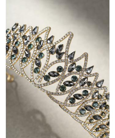 SweetV Gold Crystal Crown Tiara for Women - Ideal for Wedding, Pageant, Prom & Halloween - Buy Online on GoSupps.com