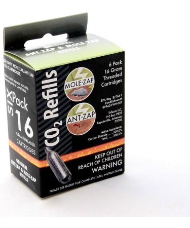 16g Threaded CO2 Cartridges 6-Pack for Mole-Zap/Ant Zap - Refill Pack - Buy Online on GoSupps.com