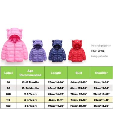 Kids Hooded Winter Puffer Coat - Toddler Waterproof & Lightweight Jacket, Long Sleeve Outwear for Boys Girls (12-18 Months, Pink) - Buy Online on GoSupps.com