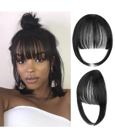 Bangs Hair Clip Wispy Bang Clip on Air Bangs Natural Fringe Front Flat Bang One Piece Straight Hair for Women(Wispy Bangs Dark Black) Wispy Bangs Dark Black