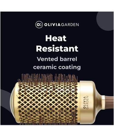 Olivia Garden Expert Blowout Shine Gold & Brown Hairbrush 65mm - Professional Hair Styling Tool for Perfect Results - Buy Online on GoSupps.com