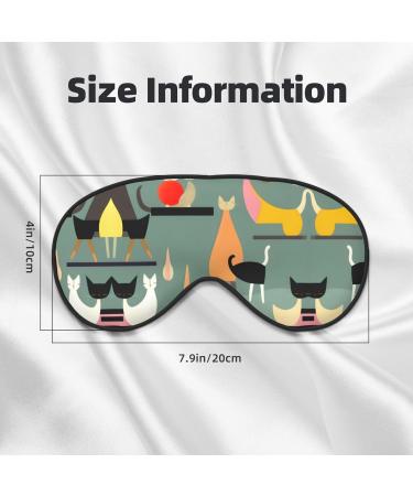 Mid-Century Modern Art Cats Sleep Eye Mask | Breathable Travel Eye Patch for Women | Relaxation & Comfort - Buy Online on GoSupps.com