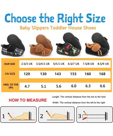 JOINFREE Baby Girl First Walking Shoes - Anti-Slip Plush Slipper Shoes for Toddlers - 2.5/3 UK Child - Black Plaid - Buy Online on GoSupps.com