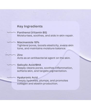 Niacinamide 10% + Zinc 1% Face Serum with Hyaluronic Acid & Salicylic Acid - Pore-Minimizing Hydrating Serum - Indy Beauty - 30ml - Buy Online on GoSupps.com