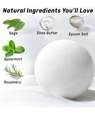 Sage Bath Bombs - Spiritual Bath Energy Clearing Protection Shielding - Smokeless Smudging Sage Rosemary and Spearmint - Relaxation Stress Relief Spa Gift Christmas Birthday - Buy Online on GoSupps.com