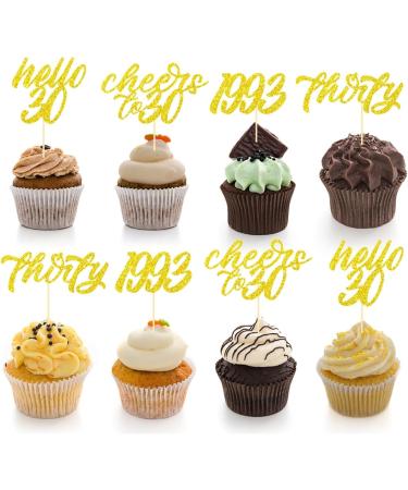 30th Birthday Party Decorations - Glitter Cake & Cupcake Toppers for Women & Men - Celebrate 30 Years with Joy! - Buy Online on GoSupps.com