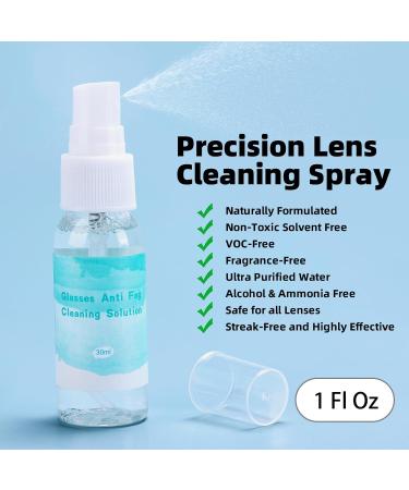 Glasses Cleaning Kit - Anti Fog Wipes & Lens Cleaner Spray with Microfiber Cloth | Eye Glass Repair Kit with Screws & Screwdriver | Portable Eyeglass Cleaner Tool - Light Black - Buy Online on GoSupps.com