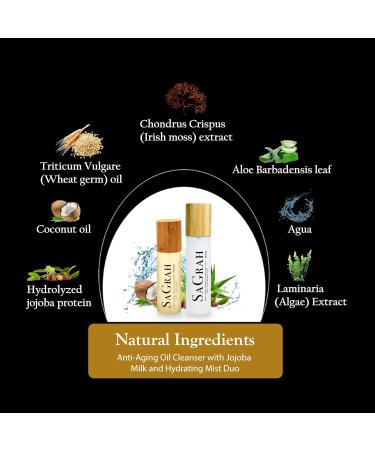 SaGrah Beauty Anti-Aging Oil Cleanser with Jojoba Milk and Hydrating Mist Duo - Cruelty-Free Gentle Hydrating Facial Cleanser and Refreshing Spray for All Skin Types - Buy Online on GoSupps.com