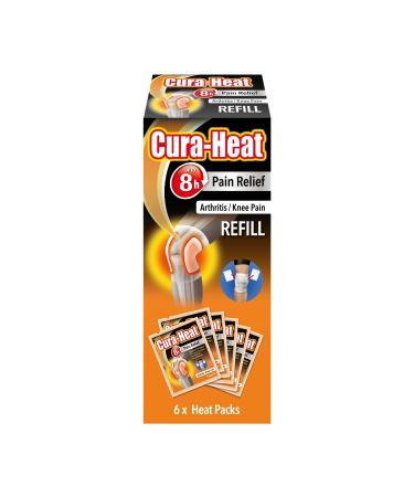 Cura-heat Arthritis Pain for Knee Refill 6 Heat packs 6 Count (Pack of 1) Arthritis Re-fill 6 Pack Single
