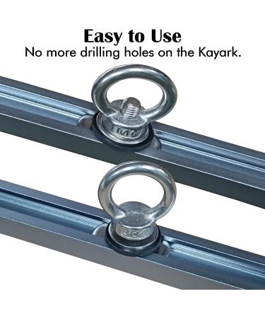 Eupheng Track Mount Kayak Tie Down Eyelet - 6 Piece Hardware Kit for Kayak Canoe Boat Bungee Cord Ropes - Buy Online on GoSupps.com