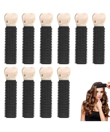 10 PACK Volumizing Hair Root Clips for Curly Hair Volume Fluffy Hair Clip Curly Hair Root Lift Tool Heatless DIY Hair Curler for Long and Short Hair (Black)