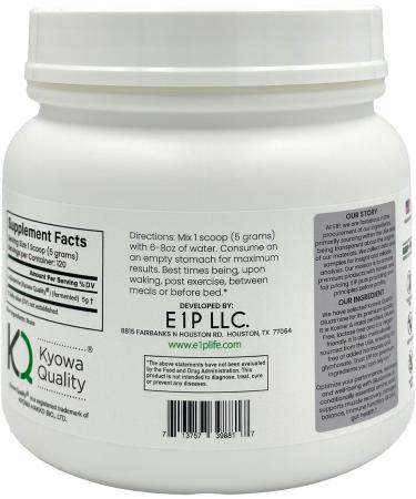 E1P L-Glutamine 600grams (120 Servings) Unflavored Non-GMO Vegan Fermented Third-Party Lab Tested. Made with Halal and Kosher Certified Ingredients. - Buy Online on GoSupps.com
