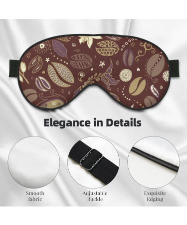 Coffee and Flowers Print Sleep Eye Mask | Soft Blindfold for Night Sleeping & Travel - Elastic Strap Headband - Buy Online on GoSupps.com