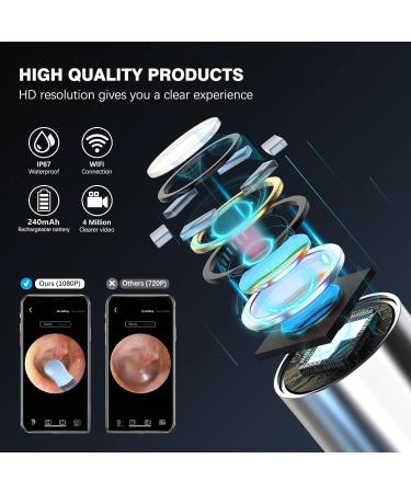 Buy 1080p WiFi Ear Wax Removal Otoscope - Waterproof 360 Camera for iPhone & Android - Buy Online on GoSupps.com