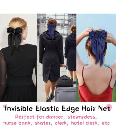 2Pcs Big Bow Hair Clips for Women in Black and Navy Blue - Soft Satin Ribbon Barrettes for Girls - Buy Online on GoSupps.com