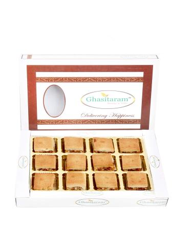 Ghasitaram Gifts Indian Sweets - Diwali Gifts Sweets- Baked Almond Anjeer Sandwich in White Box Diwali Baked Almond Anjeer Sandwich in White Box