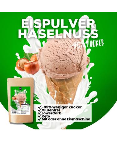 Buy Hazelnut Ice Cream Powder - No Added Sugar 400g | Easy Recipe with or Without Ice Cream Maker - Buy Online on GoSupps.com