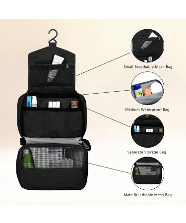Januts Hanging Travel Toiletry Bag for Women Mens Wash Bag Make up Bags Waterproof Travel Toiletries Makeup Bag Girls Multifunctional Cosmetic Organizer with 2 Drawstring Bags Black - Buy Online on GoSupps.com