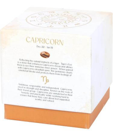 Capricorn Zodiac Candle with Tiger's Eye Crystal | Sandalwood & Jasmine Scent | Perfect Horoscope Gift - Buy Online on GoSupps.com