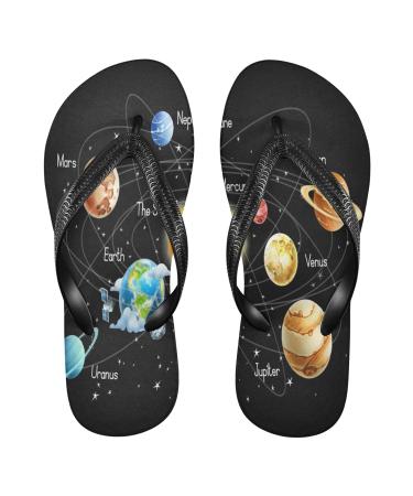 Mnsruu Universe Galaxy solar system planet space flip flops flip sandals home slippers hotel spa bedroom travel m for men women Large