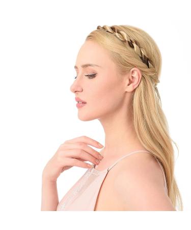 DIGUAN Thin Synthetic Hair Braided Headband in Brunette Brown - Women's Beauty Accessory - Buy Online on GoSupps.com