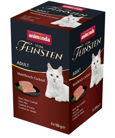 Animonda of the finest adult cat food wet food for adult cats multi-meat cocktail 6 x 100 g cocktail multi-meat 100 g (6 Pack) - Buy Online on GoSupps.com