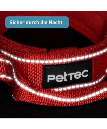 Buy Pettec Neoprene & Nylon Dog Collar Softly Padded Water-Repellent Adjustable for Small & Large Dogs Red L (51-61 cm) Durable & Comfortable - Buy Online on GoSupps.com