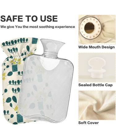 Mnsruu Hot Water Bottle with Soft Cover - Flower Design Perfect 2L Gift for Women & Kids - Ideal for Christmas - Buy Online on GoSupps.com