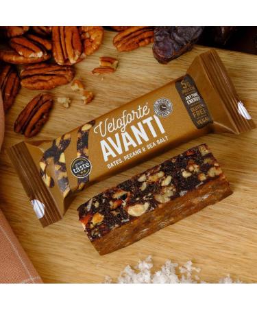 Veloforte Avanti Energy Bar Dates & Pecan - Balanced Protein & Carbs for Sport | 100% Natural Performance | Plant-Based, Dairy-Free, Gluten-Free, Vegan | 9 Bars - Buy Online on GoSupps.com