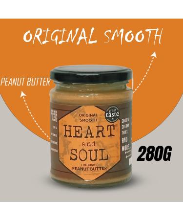 Heart & Soul Nut Butter Jar Pick N Mix - Choose From 3 Flavours |Craft Peanut Butter - Original Crunchy Original Smooth Craft Peanut Butter - Extra Roast - Pack of 2 X 280g 280 g (Pack of 2) - Buy Online on GoSupps.com
