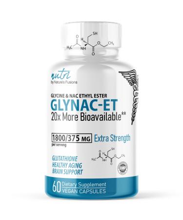 GlyNAC-ET NAC Ethyl Ester + Glycine - EXTRA STRENGTH 375mg NACET 1800mg Glycine - 20x More Bioavailable Than GlyNAC - N-acetylcysteine Ethyl Ester Anti Aging Supplement Boost Glutathione (60 Capsule)