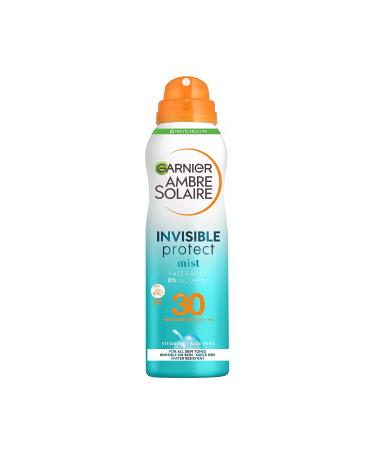 Garnier Ambre Solaire SPF 30 Transparent Sun Cream Spray Quick Dry High Sun Protection Factor 30 Water Resistant Sunscreen Aloe Vera UVA & UVB Protection Invisible Protect Mist 200 ml 200 ml (Pack of 1) SPF 30