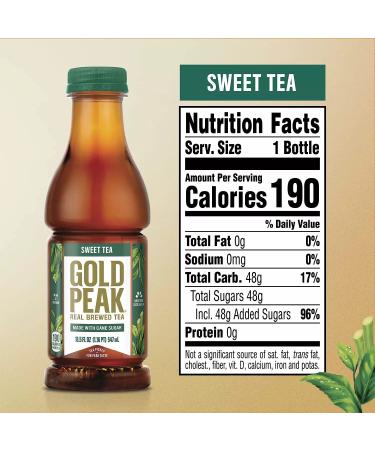 Gold Peak Naturally Sweet Tea by Gourmet Kitchn - 18.5oz/18pk, Real Brewed Tea with Cane Sugar, 18.5 Fl Oz (Pack of 18) - Buy Online on GoSupps.com