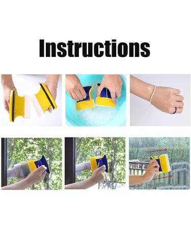 Shakven Magnetic Glass Wiper - Double-Sided Magnetic Glass Cleaner Glass Wiper Cleaning Tools Magnetic Window Cleaner with1.5m Rope for Cleaning Thickness 3-8mm - Buy Online on GoSupps.com