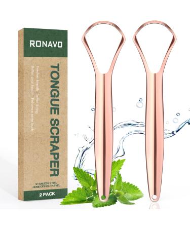 Ronavo tongue scraper with travel case (2 pieces) against bad breath (medical quality) stainless steel and tongue cleaner 100% BPA-free metal-tongue scraper fresh breath in seconds - Buy Online on GoSupps.com