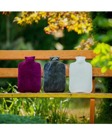 Hugo Frosch Unisex Eco Classic Comfort Hot Water Bottle with Nicki Cover - Grey One Size | International Shipping Available - Buy Online on GoSupps.com