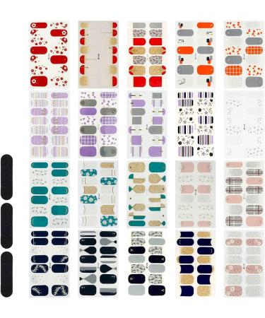 20 Sheets Nail Stickers Self-Adhesive Nail Art Stickers Decals with Nail File Creative DIY Nail Art Decals Daisy Gold Stamping Nail Polish Stickers for Women Girls - Buy Online on GoSupps.com