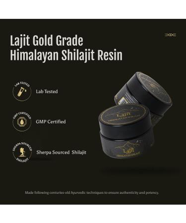 Lajit Gold Grade Himalayan Shilajit Resin Organic Sun-Dried Bioavailable Nutrients Fulvic Acid | Lab Tested Pure Shilajit for Men & Women - Natural Energy Vitality 85 + Trace Minerals - 20g - Buy Online on GoSupps.com