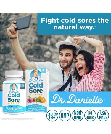 Dr. Danielle Cold Sore Assist - 120 Capsules with Lysine & Lemon Balm for Best Relief - Buy Online on GoSupps.com